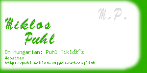 miklos puhl business card